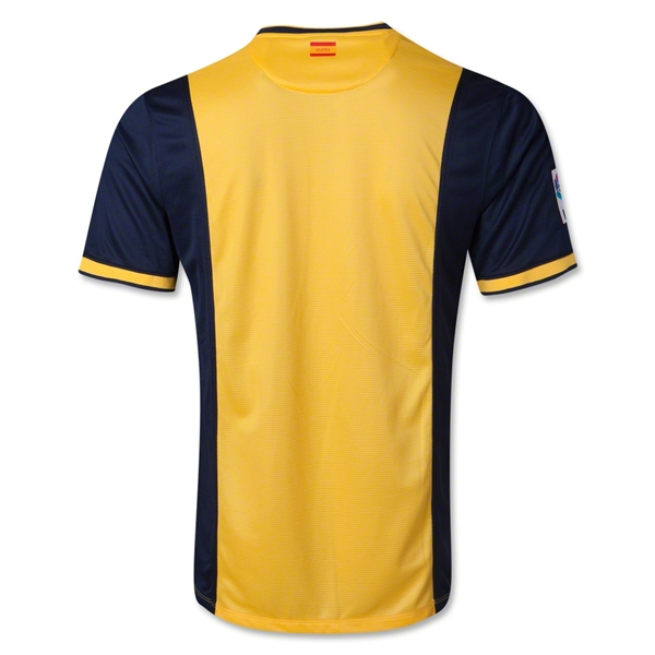 13-14 Atletico Madrid Away Yellow Soccer Jersey Shirt - Click Image to Close